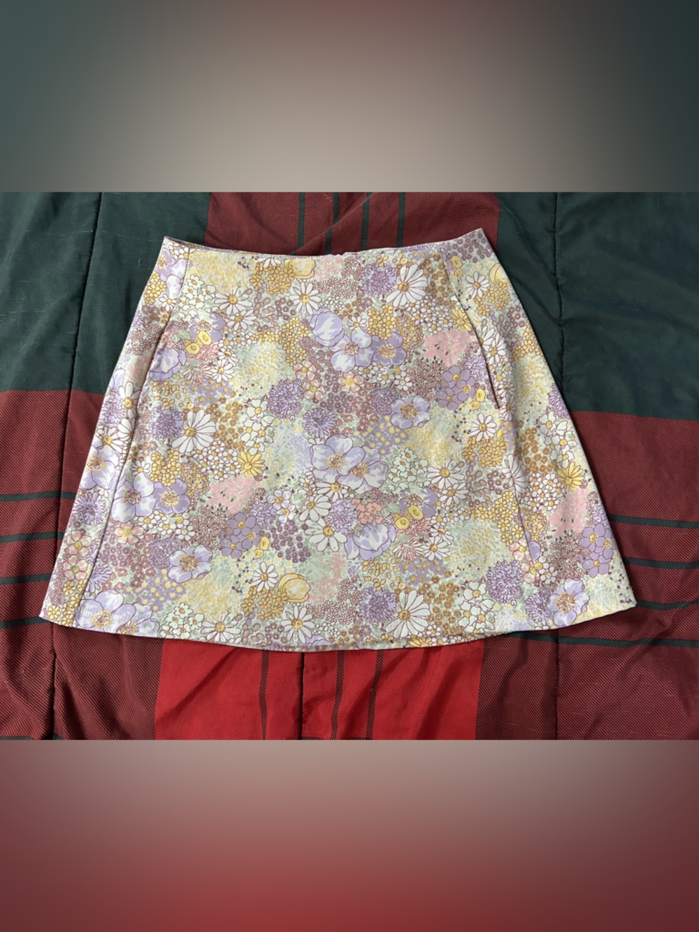 Altar'd State Pastel Floral Mini Skirt - Lavender, Yellow, Pink, Cream